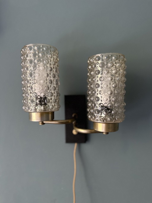 Vintage Double Wall Lamp Bubble Glass