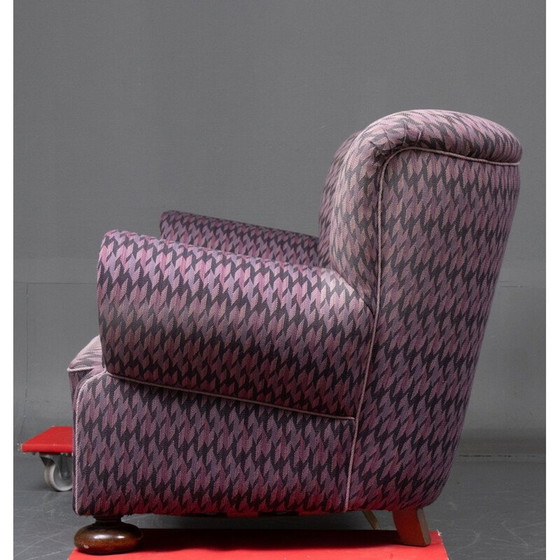 Image 1 of Vintage sofa 3 seater sofa with  patterned corduroy 1940s