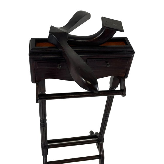 Image 1 of Dressboy / Valet Stand - Made In England - Two Drawers And Elegantly Shaped Wooden Frame