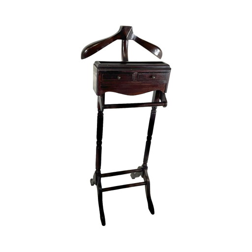 Dressboy / Valet Stand - Made In England - Two Drawers And Elegantly Shaped Wooden Frame