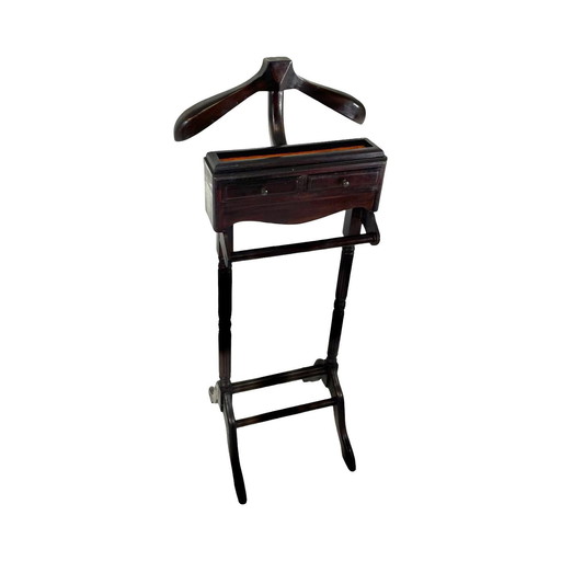 Dressboy / Valet Stand - Made In England - Two Drawers And Elegantly Shaped Wooden Frame