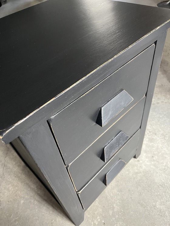 Image 1 of Black bedside table