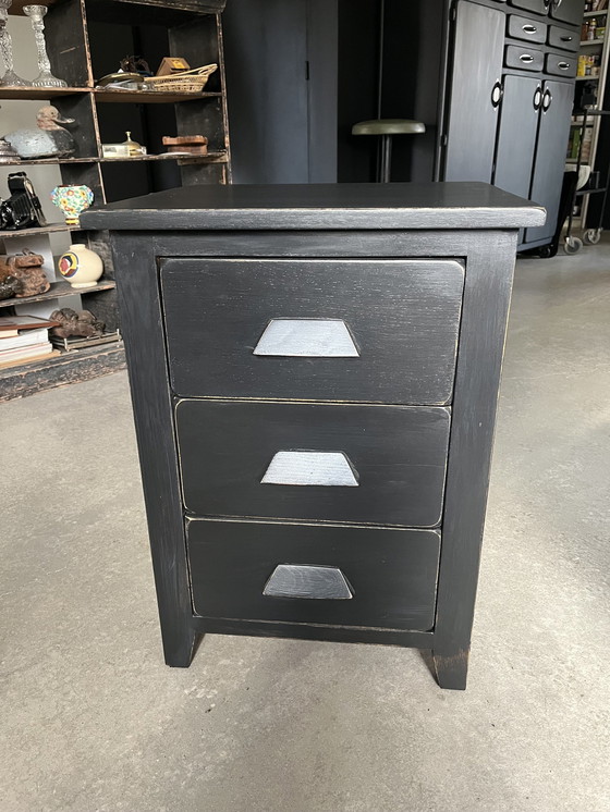 Image 1 of Black bedside table