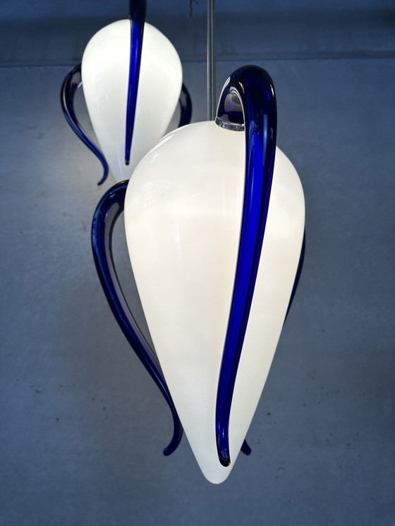 Image 1 of 2x Vintage 'Venexiana' pendant lamp - Barovier & Toso - Murano