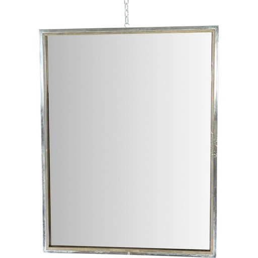 Vintage chrome and brass mirror by Romeo Rega, Italy 1970