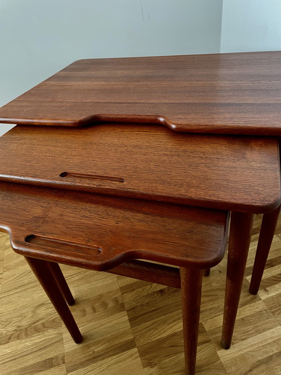 Image 1 of Kurt Østervig for Jason Møbler Danish nesting tables made of solid teak with oak legs