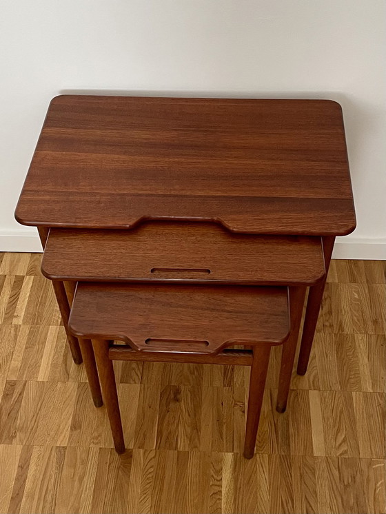 Image 1 of Kurt Østervig for Jason Møbler Danish nesting tables made of solid teak with oak legs