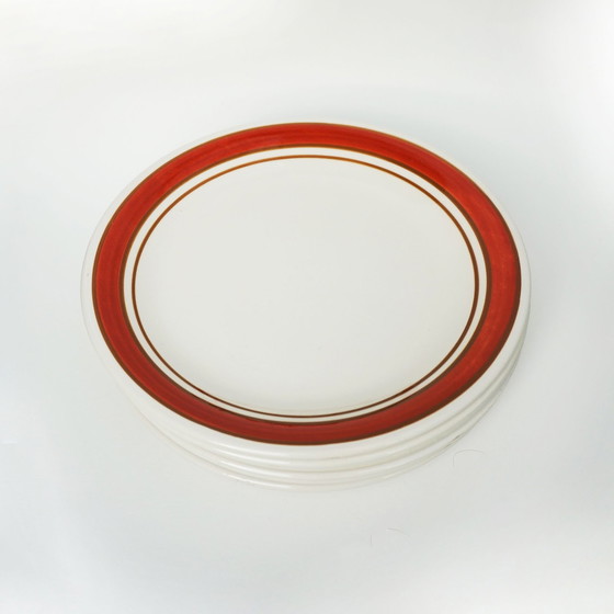 Image 1 of Set Of 6 Hand Painted Dessert Plates San Giovanni Valdarno - Made In Italy