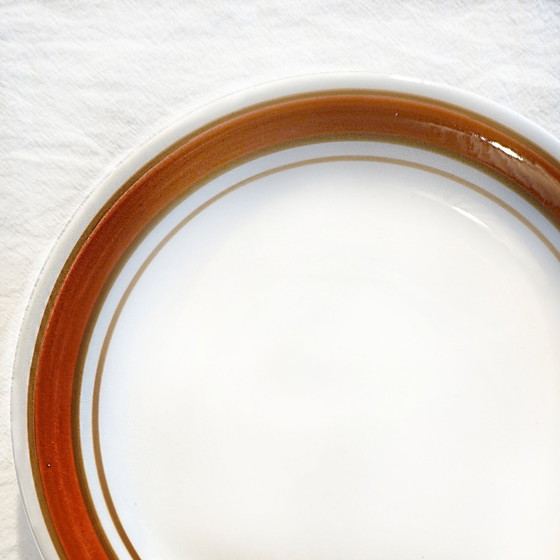 Image 1 of Set Of 6 Hand Painted Dessert Plates San Giovanni Valdarno - Made In Italy