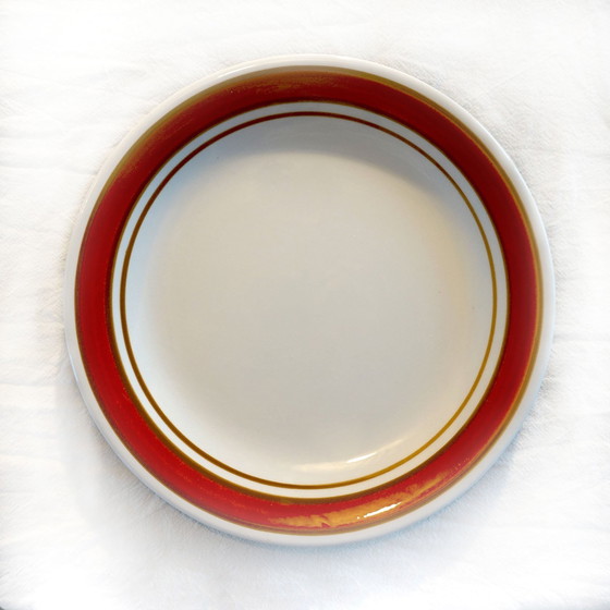 Image 1 of Set Of 6 Hand Painted Dessert Plates San Giovanni Valdarno - Made In Italy