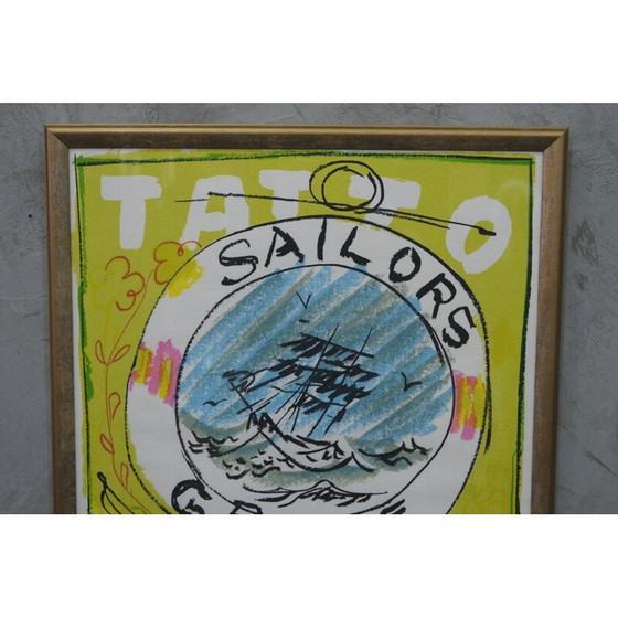 Image 1 of Vintage hand signed lithograph by Gösta Werner, 1972