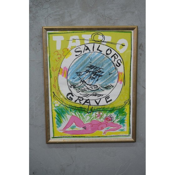 Image 1 of Vintage hand signed lithograph by Gösta Werner, 1972