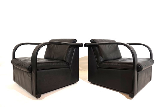 Image 1 of Otto Zapf Arcona set of 2 leather armchairs for Art Collection