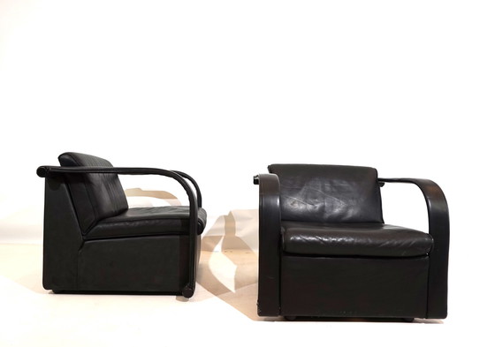 Image 1 of Otto Zapf Arcona set of 2 leather armchairs for Art Collection