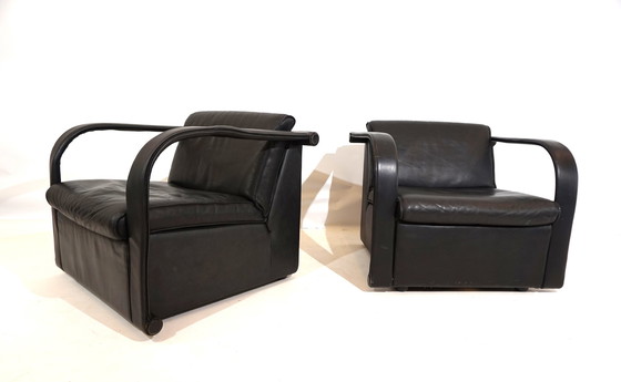 Image 1 of Otto Zapf Arcona set of 2 leather armchairs for Art Collection