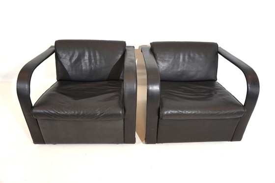 Image 1 of Otto Zapf Arcona set of 2 leather armchairs for Art Collection