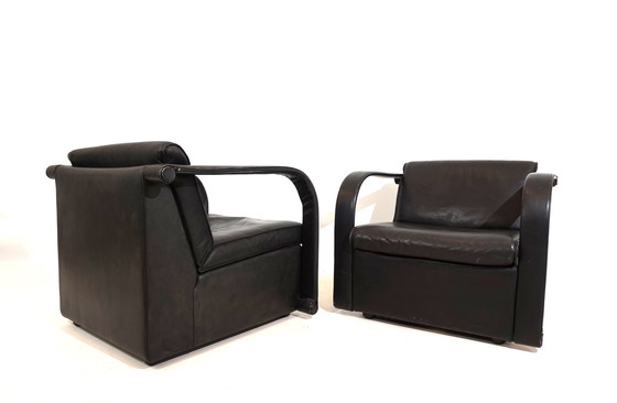 Image 1 of Otto Zapf Arcona set of 2 leather armchairs for Art Collection