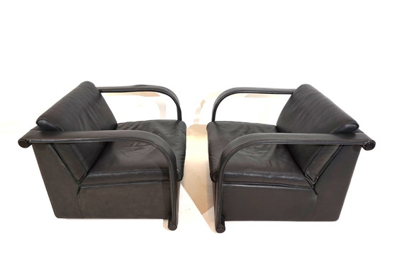 Image 1 of Otto Zapf Arcona set of 2 leather armchairs for Art Collection