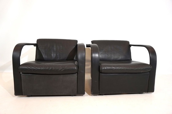 Image 1 of Otto Zapf Arcona set of 2 leather armchairs for Art Collection