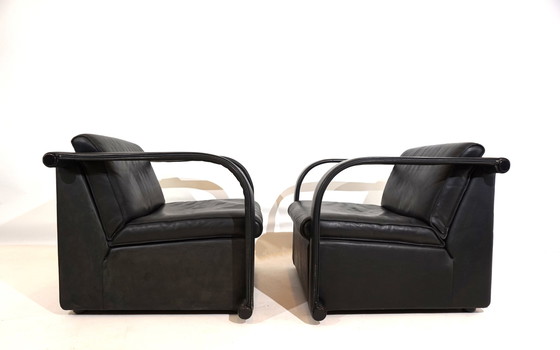 Image 1 of Otto Zapf Arcona set of 2 leather armchairs for Art Collection