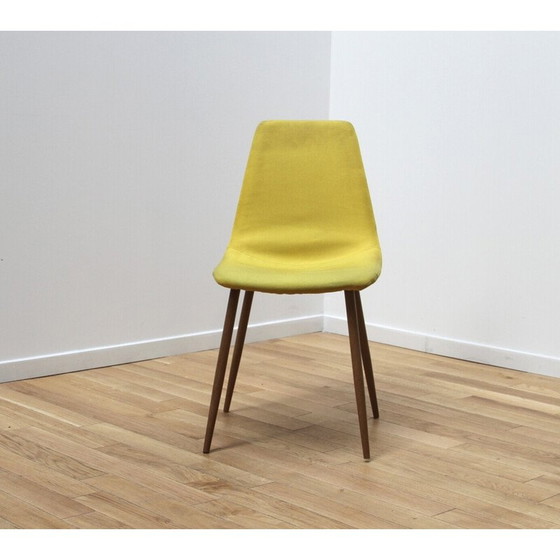 Image 1 of Set of 4 vintage fabric chairs with metal legs