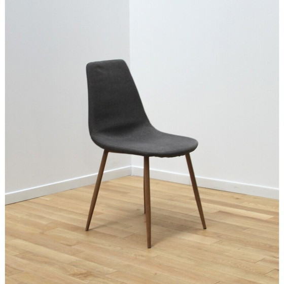 Image 1 of Set of 4 vintage fabric chairs with metal legs