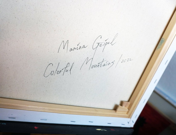 Image 1 of Acrylic On Canvas (Original) "Colorful Mountains (2022) & Sunshine On Mountain (2022)", 70X50 Cm 2Х Set, Artist-Marina Geipel