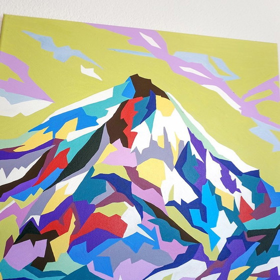 Image 1 of Acrylic On Canvas (Original) "Colorful Mountains (2022) & Sunshine On Mountain (2022)", 70X50 Cm 2Х Set, Artist-Marina Geipel