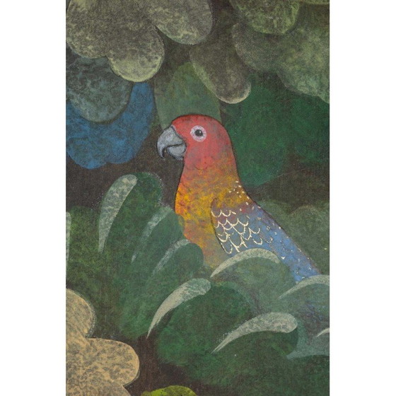 Image 1 of Cuadro antiguo que representa periquitos, Francia