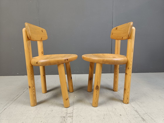 Image 1 of Rainer Daumiller Pine Wood Dining Chairs For Hirtshals Savvaerk - Set Of 4 - 1980S