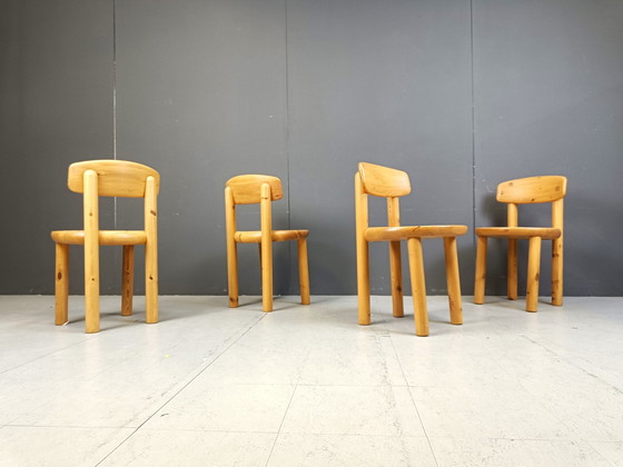 Image 1 of Rainer Daumiller Pine Wood Dining Chairs For Hirtshals Savvaerk - Set Of 4 - 1980S