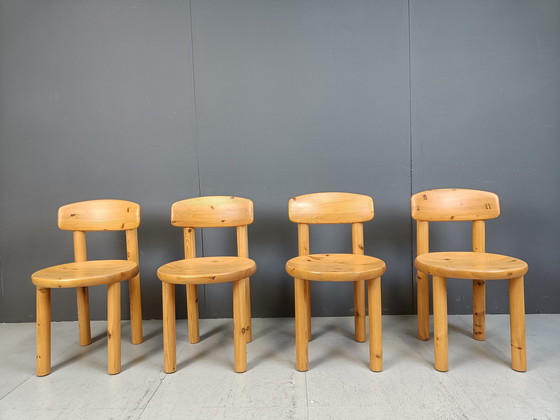 Image 1 of Rainer Daumiller Pine Wood Dining Chairs For Hirtshals Savvaerk - Set Of 4 - 1980S