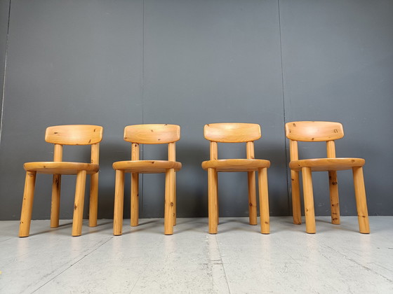 Image 1 of Rainer Daumiller Pine Wood Dining Chairs For Hirtshals Savvaerk - Set Of 4 - 1980S