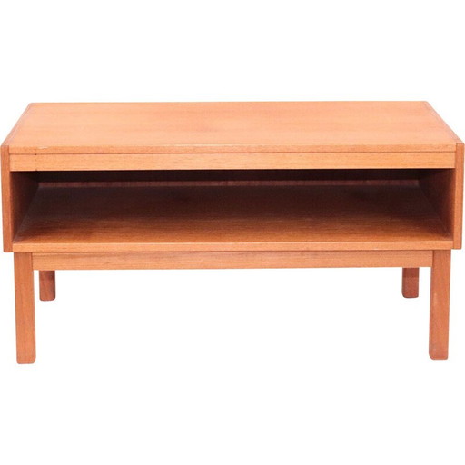 Cómoda vintage escandinava de teca con patas de madera de haya, Suecia, años 60