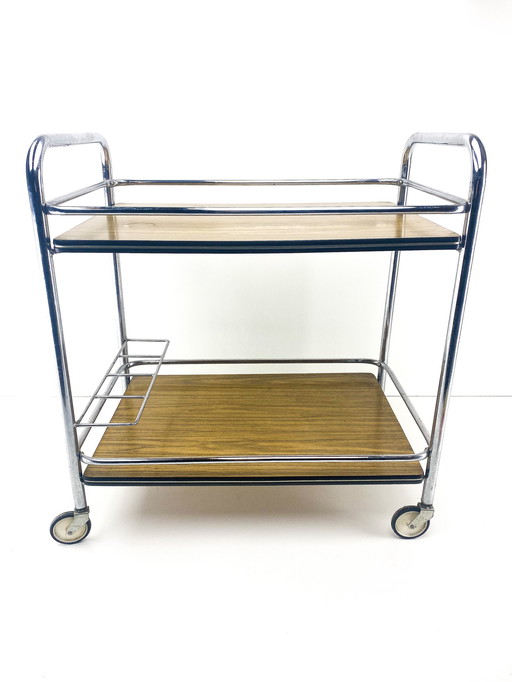 Vintage Chrome serving trolley bar cart drinks cart trolley