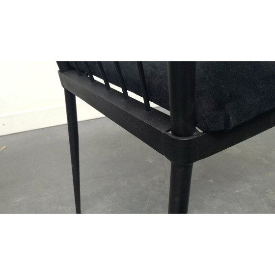 Image 1 of Set of 6 vintage metal and velvet chairs by Colette Gueden, 1950s