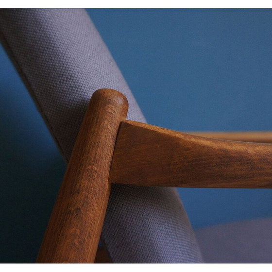 Image 1 of Poltrona vintage disegnata da Edmund Homa, rivestimento in lino grigio, anni '60