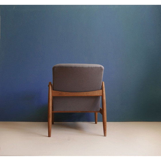 Image 1 of Poltrona vintage disegnata da Edmund Homa, rivestimento in lino grigio, anni '60