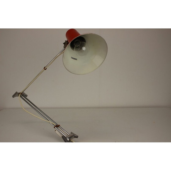 Image 1 of Vintage "Vas Femipari" adjustable table lamp in metal and chrome, Poland 1960