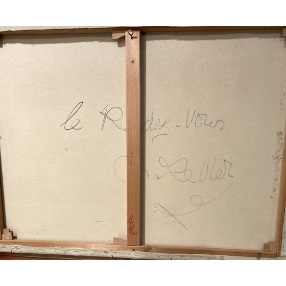 Image 1 of Vintage oil on canvas "Le Rendez-Vous" by Charles Levier, 1950
