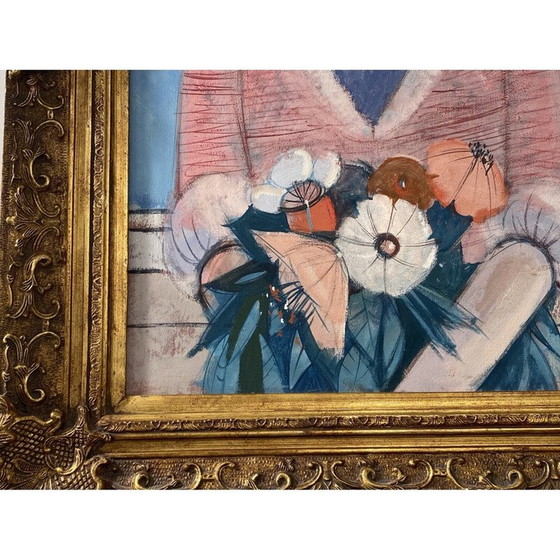 Image 1 of Vintage oil on canvas "Le Rendez-Vous" by Charles Levier, 1950