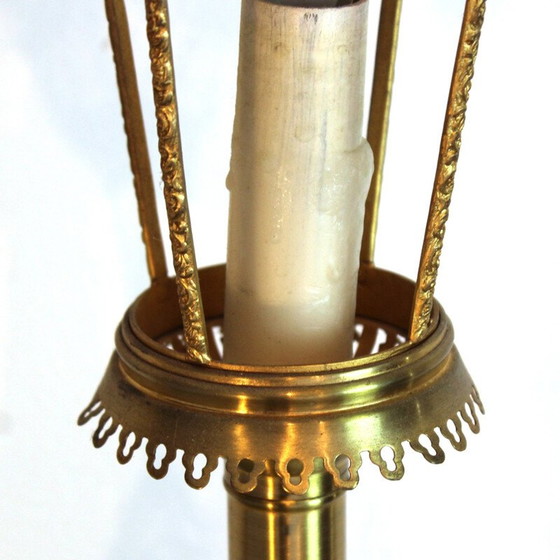 Image 1 of Pair of candleholder lamps in brass - 1970s