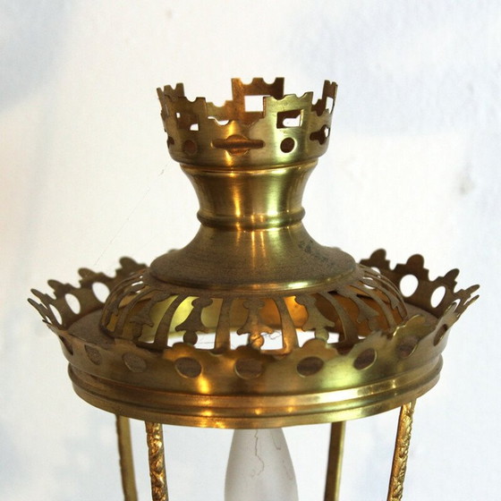 Image 1 of Pair of candleholder lamps in brass - 1970s