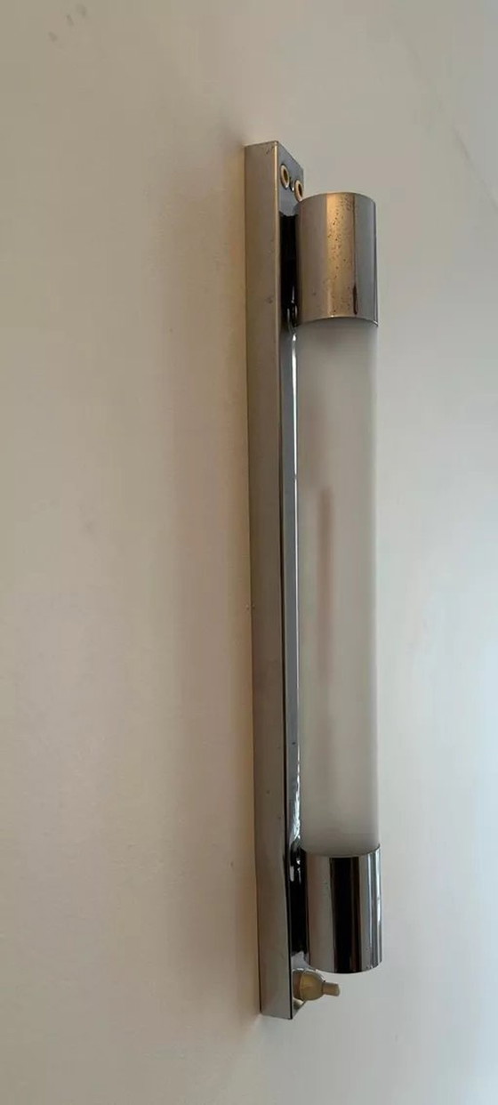 Image 1 of Lampada da parete modernista vintage in metallo cromato, Francia, anni '30