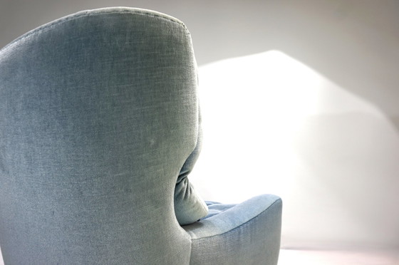 Image 1 of Carl Straub Mohair Chair Ice Blue, 1960