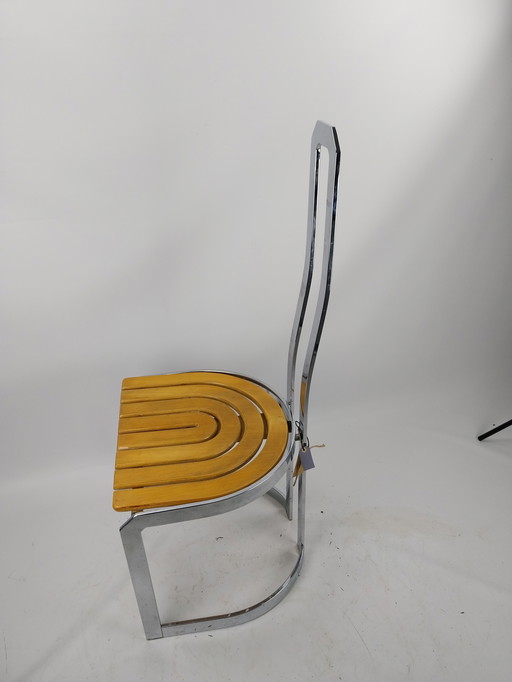 Allmilmo 80's chair - chrome wood