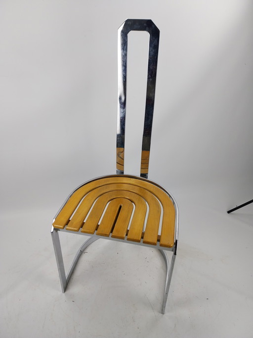 Allmilmo 80's chair - chrome wood