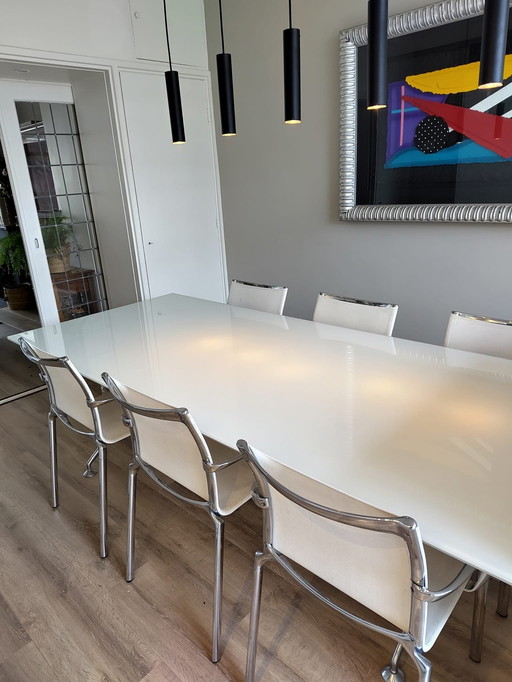 Alias Dining Table White Milk Glass