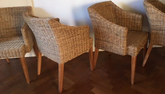 Image 1 of 4 Wicker Dining Chairs