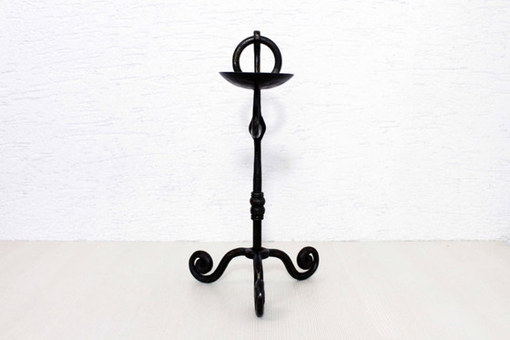 Image 1 of Brutalistic metalcast iron Candlestick 50s